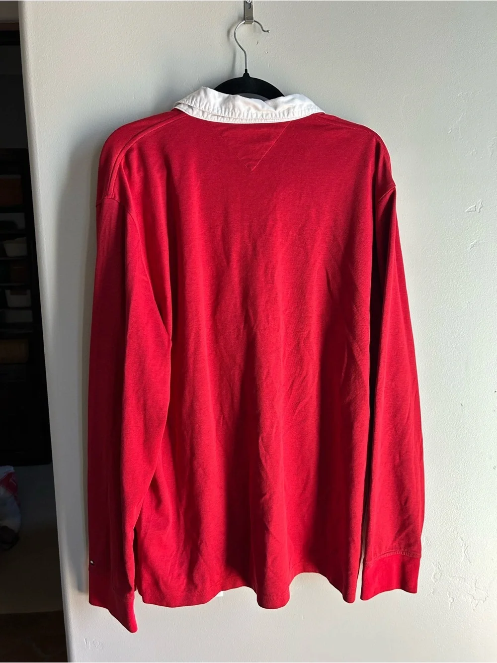 Tommy Hilfiger Rugby Shirt XXL Red White Logo Preppy Y2K Streetwear Academia - Picture 4 of 4